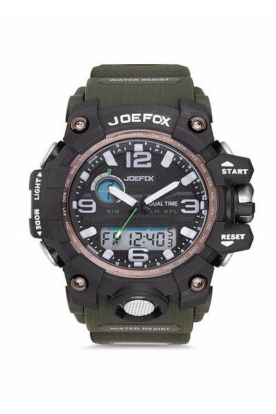 Joefox Jfx-1523m-blkgrn Digital Analog Men's Wristwatch