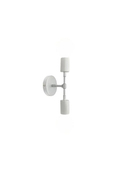 Rsylight Dylight ريترو معدن أبيض 2 قطعة ديكور ريفي الجدار الشمعدان