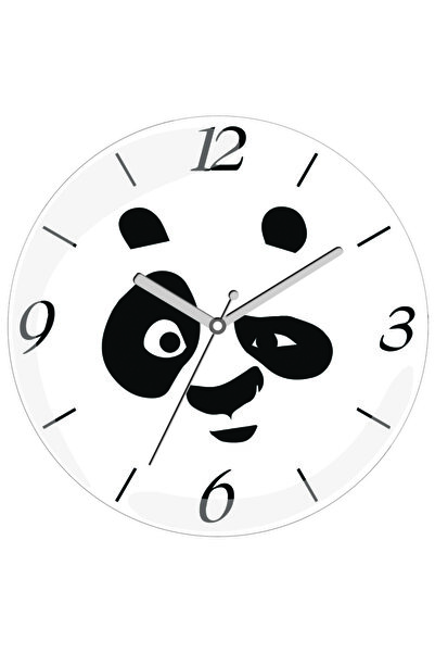 3M ساعة حائط زجاجية حقيقية ملتوية على شكل باندا لطيفة