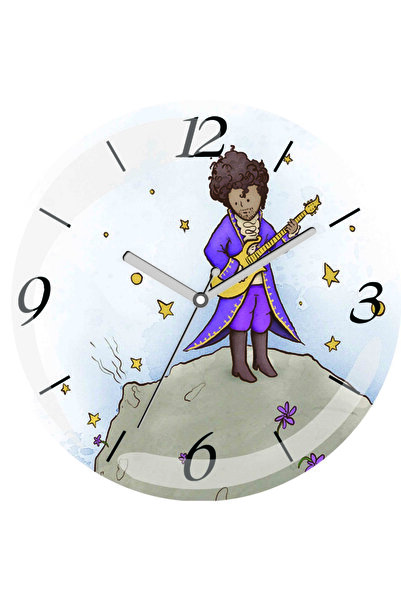 3M Little Prince Dream Guitar Music Curved Real Glass Wall Clock