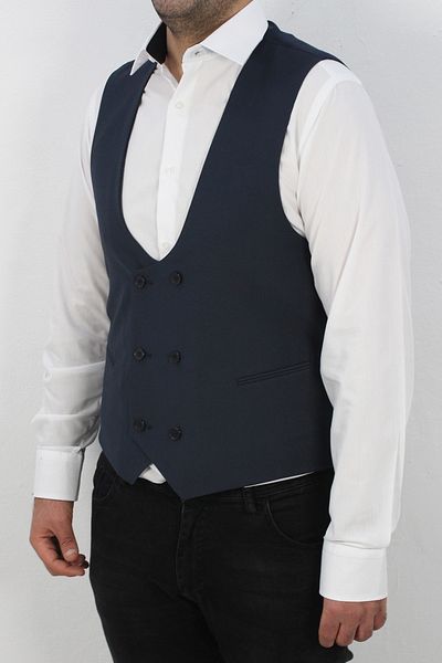 Varetta Men's Anthracite Slim Fit Vest And Claret Red Bow Tie