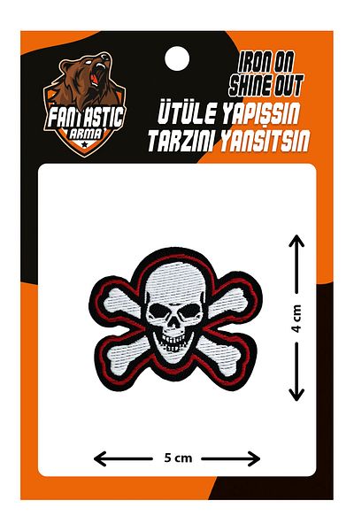 FANTASTIC ARMA Patch de armă țesută care se lipsește cu fierul de călcat, craniu