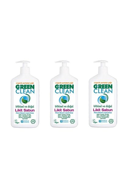 Green Clean Organic Orange Oil Liquid Soap 500 ml Set of 3