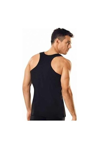 Tutku Cămașă de corp pentru atlet, bumbac, negru, cu nervuri, pachet de 3