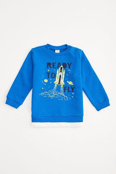 DeFacto Baby Boy Regular Fit Slogan Printed Sweatshirt