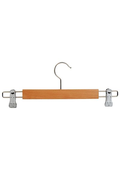 NYN Wooden Hanger Latched Trouser Skirt Hanger Natural Color 100 Pieces