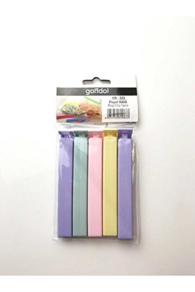 Gondol Poşet Kilidi 5li Paket Torba Klipsi Poşet Mandalı - Orta Boy