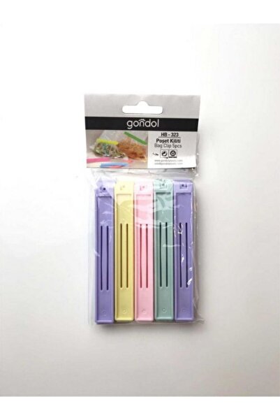 Gondol Poşet Kilidi 5li Paket Torba Klipsi Poşet Mandalı - Orta Boy