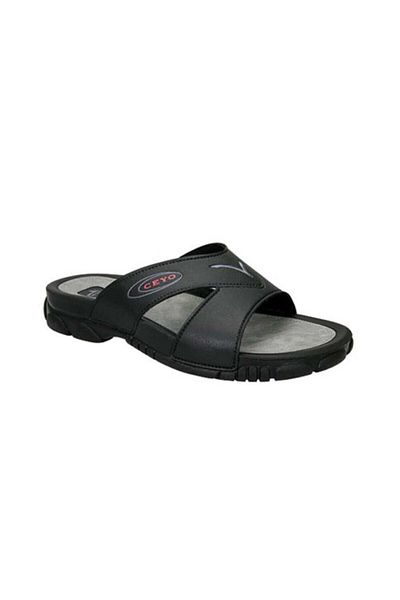 Ceyo Men's Black Orthopedic Slippers 3200-1