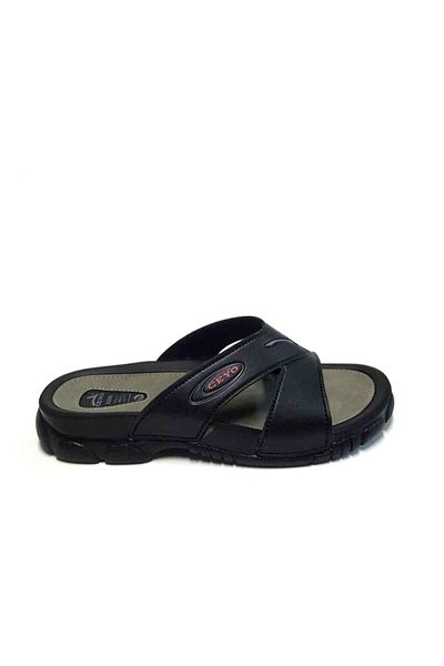 Ceyo Men's Black Orthopedic Slippers 3200-1