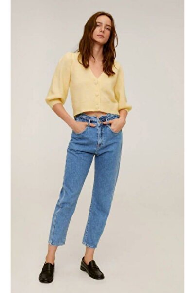 Hepsibitarz Kadın Mavi Mango Mom Jeans Denim Kot Orjinal Ithal Bayan Pantolon