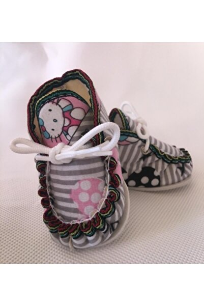 yagmurshoes Kız Bebek Gri İlk Adım Patik