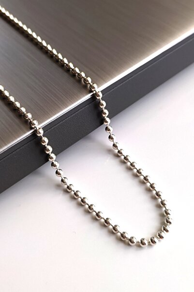 Piraye Silver 925 Ayar Gümüş Toplu Zincir Kolye 3 Mm 60 Cm