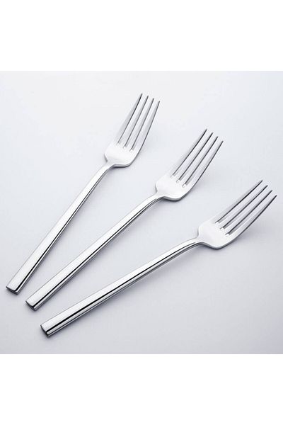 Nehir Std Dalyan Model - Simple 1 Set, 6 Pcs Classic Dinner Fork Set