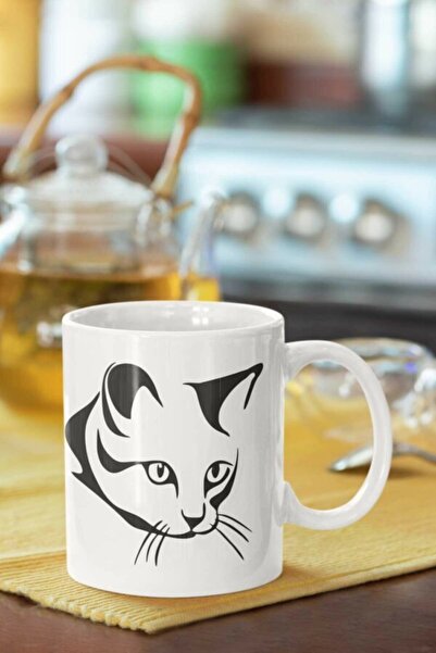 MapavriShop Cat Head Silhouette Printed Printed Mug Cup