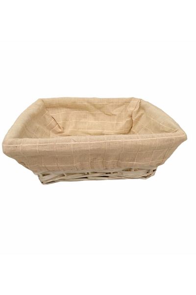 MATARMUTFAK 25*25*9cm Square Wicker Bread Basket - with Cloth