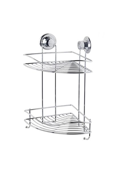 Teknotel Delme Vida Matkap Yok! Vakumlu, Yapışkanlı İki Katlı Banyo Köşe Rafı...