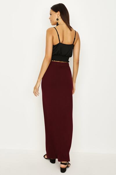 Select Moda Fusta lungă de damă bordeaux