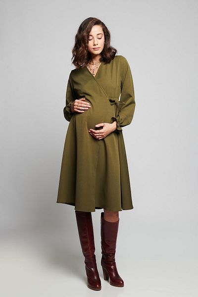 LYN MAMA Women's Khaki Pregnant Sarah Dress