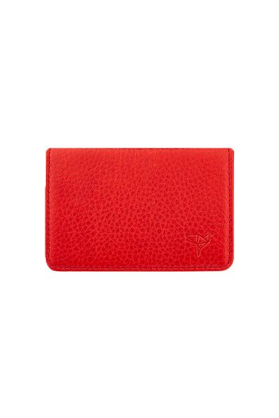 Garbalia Red Magnet Genuine Leather Magnet Card Holder Wallet