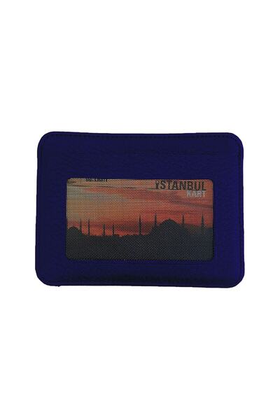 Garbalia Shelby Navy Blue Genuine Leather Card Holder Wallet