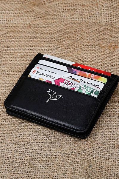 Garbalia Black Argenta Genuine Leather Card Holder Wallet