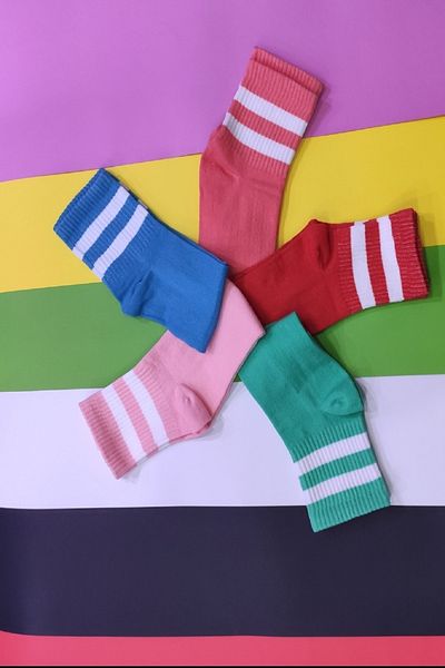 chulfa Colorful College Tennis Socks