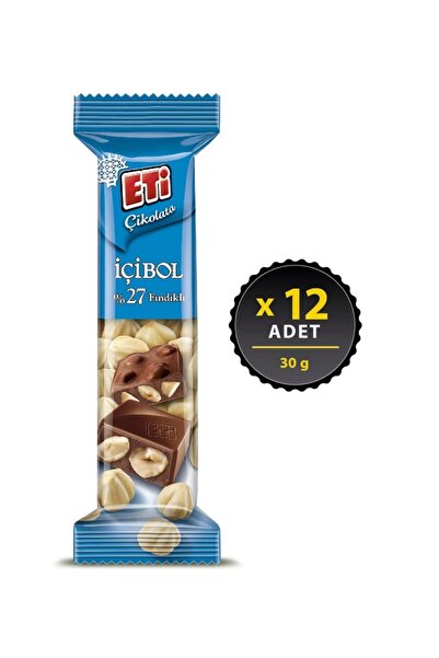 Eti Çikolata İçibol %27 Fındıklı 30 g x 12 Adet