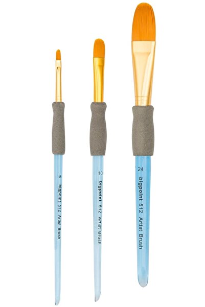 Bigpoint Пензель "котячий язик" із синтетичної щетини та акриловою ручкою сер...