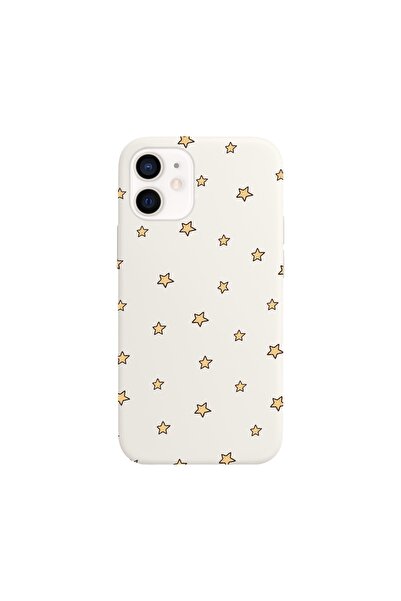 shoptocase Iphone 12 Beyaz Lansman Yıldızlar Desenli Telefon Kılıfı
