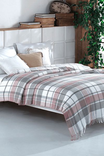 AKSU Single Cozy Life Inka Dusty Rose - Scotch Tassel Blanket