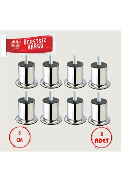 Marka Baza Koltuk Kanepe Ayağı Civatalı 5 Cm (8 ADET) M8 Ince Diş