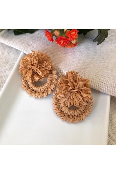 By G Tasarım Straw Design Earrings
