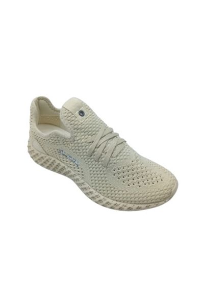Pierre Cardin Beige Woven Fabric Women's Sneakers