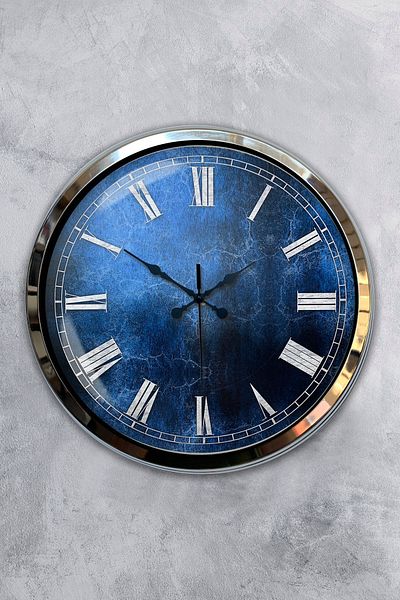 Kasva Concept Gift 40 cm Chrome Metal Ekol Wall Clock