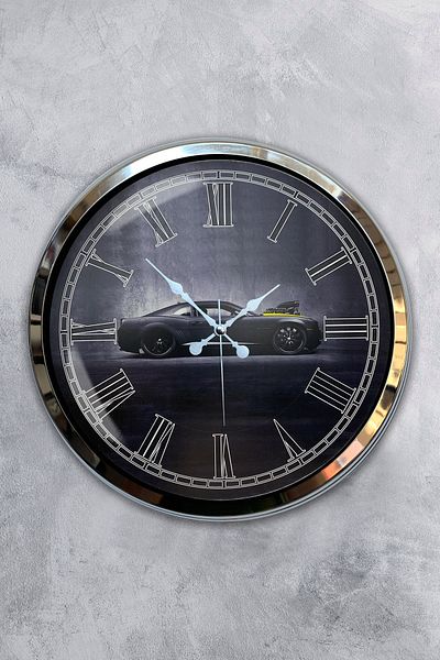 Kasva Concept Gift Decorative 40 cm Chrome Metal Car Wall Clock