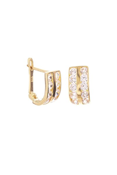 Mücevher Dünyası 14 Ayar Taşlı Altın Küpe