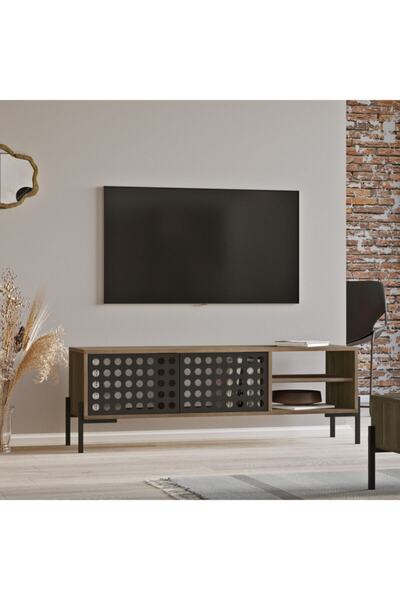Yurudesign Neo Tv Ünitesi 2 Kapaklı Metal Ayaklı Lazer Kesim Ne1-cu