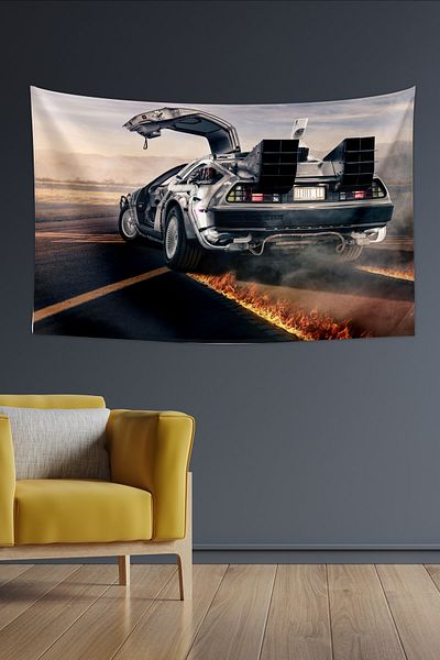 Vagonik Επιστροφή στο μέλλον Delorean Μοκέτα τοίχου 150 Χ 100 εκ.