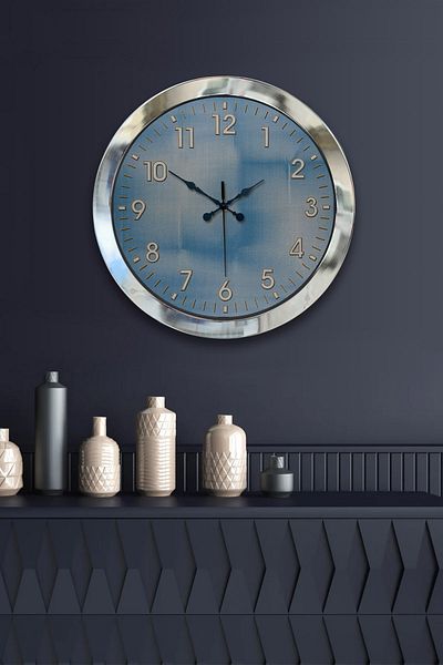 Kasva Concept Gift 36 cm Chrome Metal Unusual Wall Clock