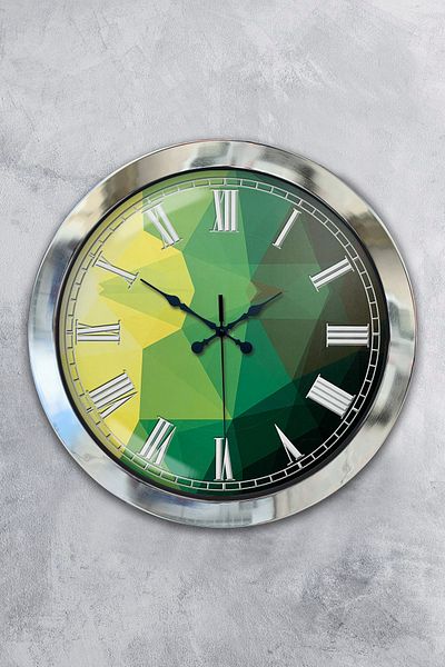 Kasva Concept Gift 36 cm Chrome Metal Modern Wall Clock
