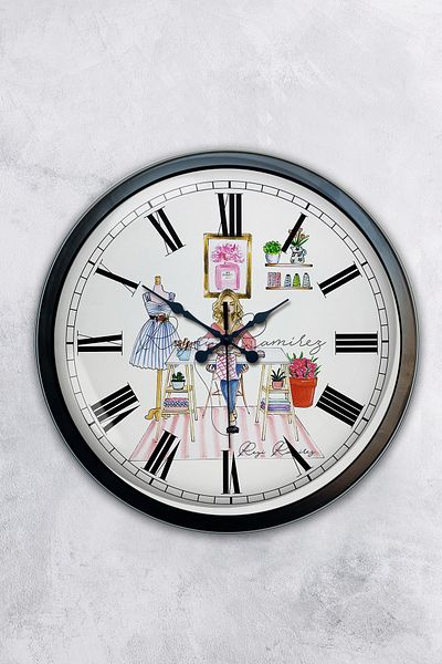 Kasva Concept Gift 40 cm Black Metal Tailor Wall Clock