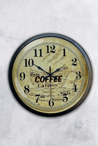 Platin Saat Δώρο 40 εκ. Μαύρο Μεταλλικό Ρολόι Τοίχου Καφέ