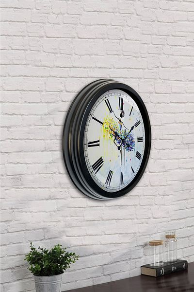 Kasva Concept Gift 40 cm Black Metal Dance Wall Clock