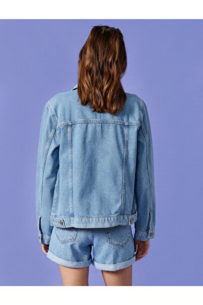 Koton Jachetă Blue Jean Bumbac pentru femei