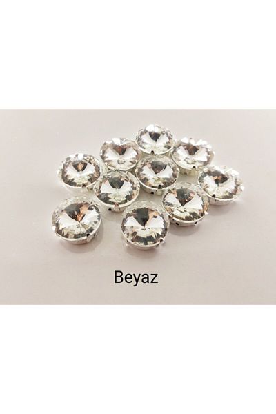 yiğit aksesuar 18 mm (1,8 cm) με θήκη γυάλινη πέτρα λευκή 50 τεμάχια