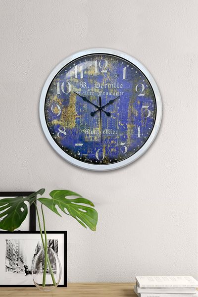 Kasva Concept Gift 40 cm White Metal Schengen Wall Clock