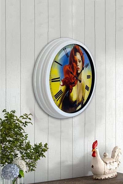Kasva Concept Gift 40 cm White Metal Rihanna Wall Clock