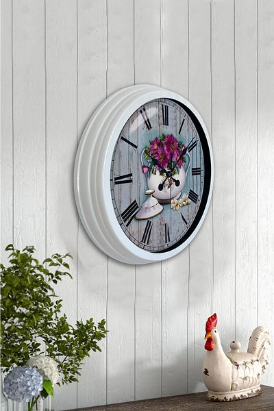 Kasva Concept 40 cm White Metal Kitchen Wall Clock
