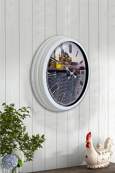 Kasva Concept Gift 40 cm White Metal Home Wall Clock